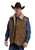 Stetson Mens Contrast Yoke Chocolate/Tan Suede Leather Vest