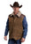 Stetson Mens Contrast Yoke Chocolate/Tan Suede Leather Vest