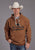 Stetson Mens Horserider and Star Earth Orange Cotton Blend Hoodie