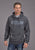 Stetson Mens Distressed Logo Black Cotton Blend Hoodie