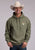 Stetson Mens Full Back American Eagle Olive Cotton Blend Hoodie