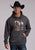 Stetson Mens Man On Horse Grey Cotton Blend Hoodie