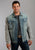 Stetson Mens Stretch Knit Sleeves Blue 100% Cotton Jacket