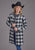 Stetson Womens Ombre Oversized Plaid Black Poly/Wool Jacket