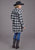 Stetson Womens Ombre Oversized Plaid Black Poly/Wool Jacket