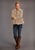 Stetson Womens Fuzzy Oversized Brown 100% Polyester Fleece Jacket
