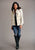 Stetson Womens 1761 Windowpane Plaid Cream Wool Blend Wool Jacket