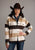 Stetson Womens Earthtone Plaid Brown Wool Blend Wool Jacket