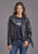 Stetson Womens Smooth Moto Style Black Leather Leather Jacket