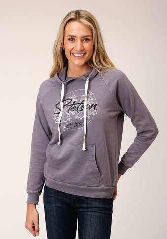 Stetson Womens Trees in Circle Grey Cotton Blend Hoodie