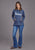 Stetson Womens Script Logo Blue Cotton Blend Sweatshirt