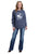 Stetson Womens USA Horse Rider Heather Navy Cotton Blend Sweatshirt