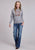 Stetson Womens Hats Boots Longhorn Grey Cotton Blend Hoodie
