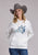 Stetson Womens Stars and Moons Rider White Poly/Rayon Hoodie