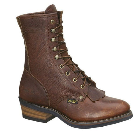 AdTec Mens Chestnut 9in Packer Full Grain Leather Work Boots 9.5 W