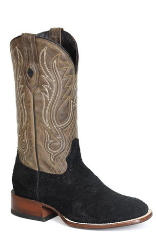 Stetson Mens River Horse Black Leather Hippopotamus Cowboy Boots