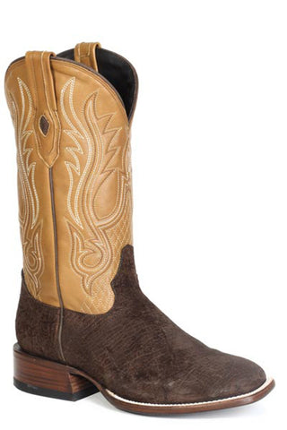 Stetson Mens River Horse Brown Leather Cowboy Boots