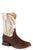 Stetson Mens Cole Cognac/White Bison Leather Cowboy Boots