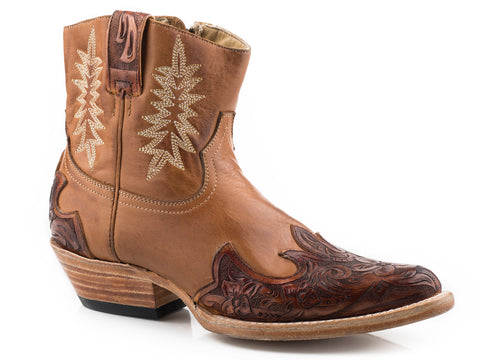 Stetson Womens Bea Tobacco Leather Ankle Boots