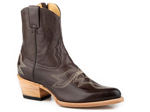 Stetson Womens Piper Brown Calf Leather Cowboy Boots