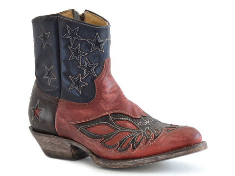 Stetson Womens Birdie Blue Goat Leather Cowboy Boots