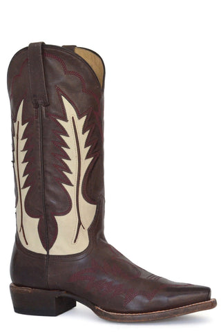 Stetson Womens Dani Brown Leather Cowboy Boots