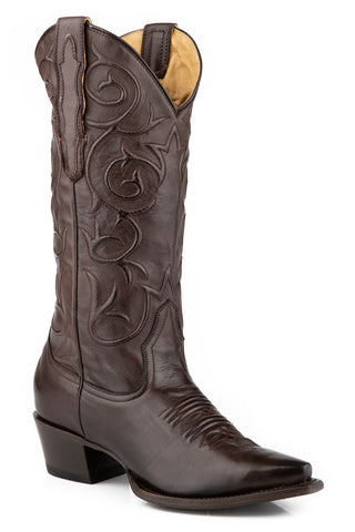 Stetson Womens Callie Chocolate Calf Leather Cowboy Boots