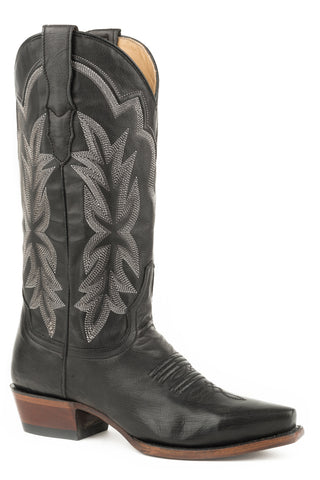 Stetson Womens Casey Black Leather Cowboy Boots