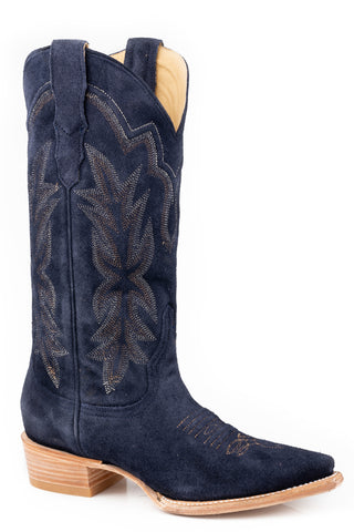 Stetson Womens Casey Blue Suede Cowboy Boots