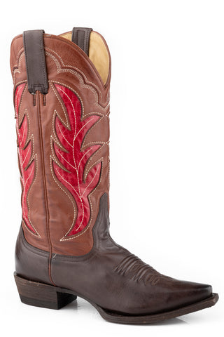 Stetson Womens Erin Brown Leather Cowboy Boots