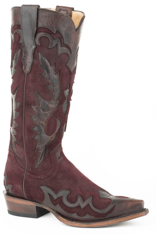 Stetson Underlays Womens Wine Leather Cora Cowboy Boots 9.5