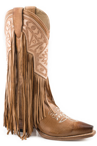 Stetson Womens Sloane Brown Leather Cowboy Boots
