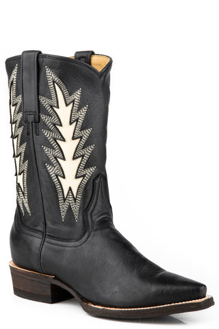 Stetson Womens June Black Leather Cowboy Boots