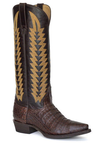 Stetson Womens Kenzie Brown Caiman Cowboy Boots