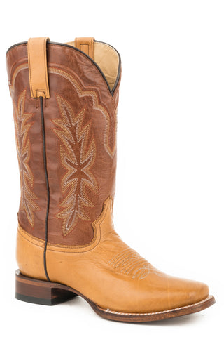 Stetson Womens Jessica Burnished Tan Leather Cowboy Boots