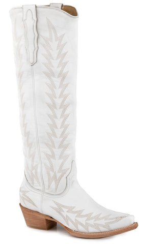 Stetson Womens Sarah White Goat Leather Cowboy Boots 9.5