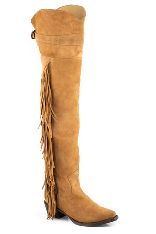 Stetson Womens Glam 26in Tan Leather Cowboy Boots