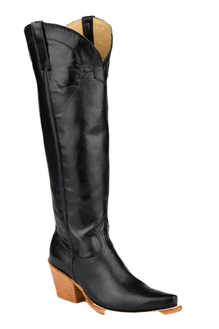 Stetson Womens Sutton Black Leather Cowboy Boots