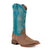 Ferrini Mens Chocolate/Turquoise Leather S-Toe Hunter Cowboy Boots