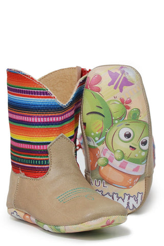 Tin Haul Infant Unisex Brilliant Homegrown Cactus Multi-Color Leather Cowboy Boots