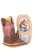 Tin Haul Infant Girls Barbwire Belle Brown/Pink Leather Cowboy Boots