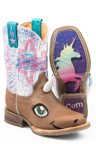 Tin Haul Kids Girls Multi-Color Leather Unicorn My Ride Cowboy Boots 13