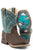 Tin Haul Boys Kids Brown/Blue Leather Cross Cut Shark Cowboy Boots