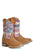 Tin Haul Kids Unisex Little Patriot Cognac/Flag Leather Cowboy Boots