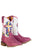 Tin Haul Kids Girls Love Jesus Psalm 28:7 Waxy Pink Leather Cowboy Boots