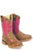 Tin Haul Kids Girls I Love Horses Brown/Pink Leather Cowboy Boots