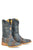 Tin Haul Mens Bricks And Stones Black/Brown Leather Ride Em Cowboy Boots