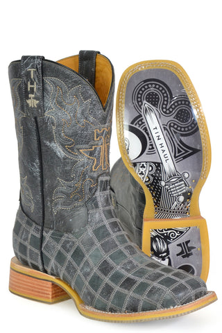 Tin Haul Mens King of Clubs Multi-Color Leather Cowboy Boots