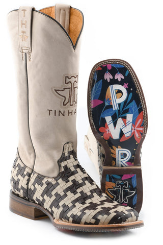 Tin Haul Womens Houndstooth PWR Multi-Color Leather Cowboy Boots