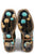 Tin Haul Womens Cactus Flower Brown/Turquoise Leather Cowboy Boots 6.5